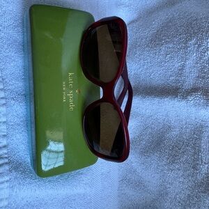 Kate Spade Burgundy Sunglasses with Green Case